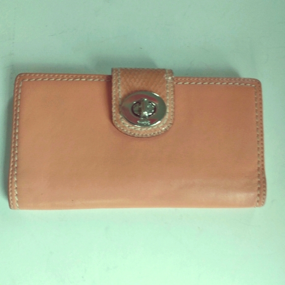 Coach peach leather and snake wallet - Picture 2 of 6